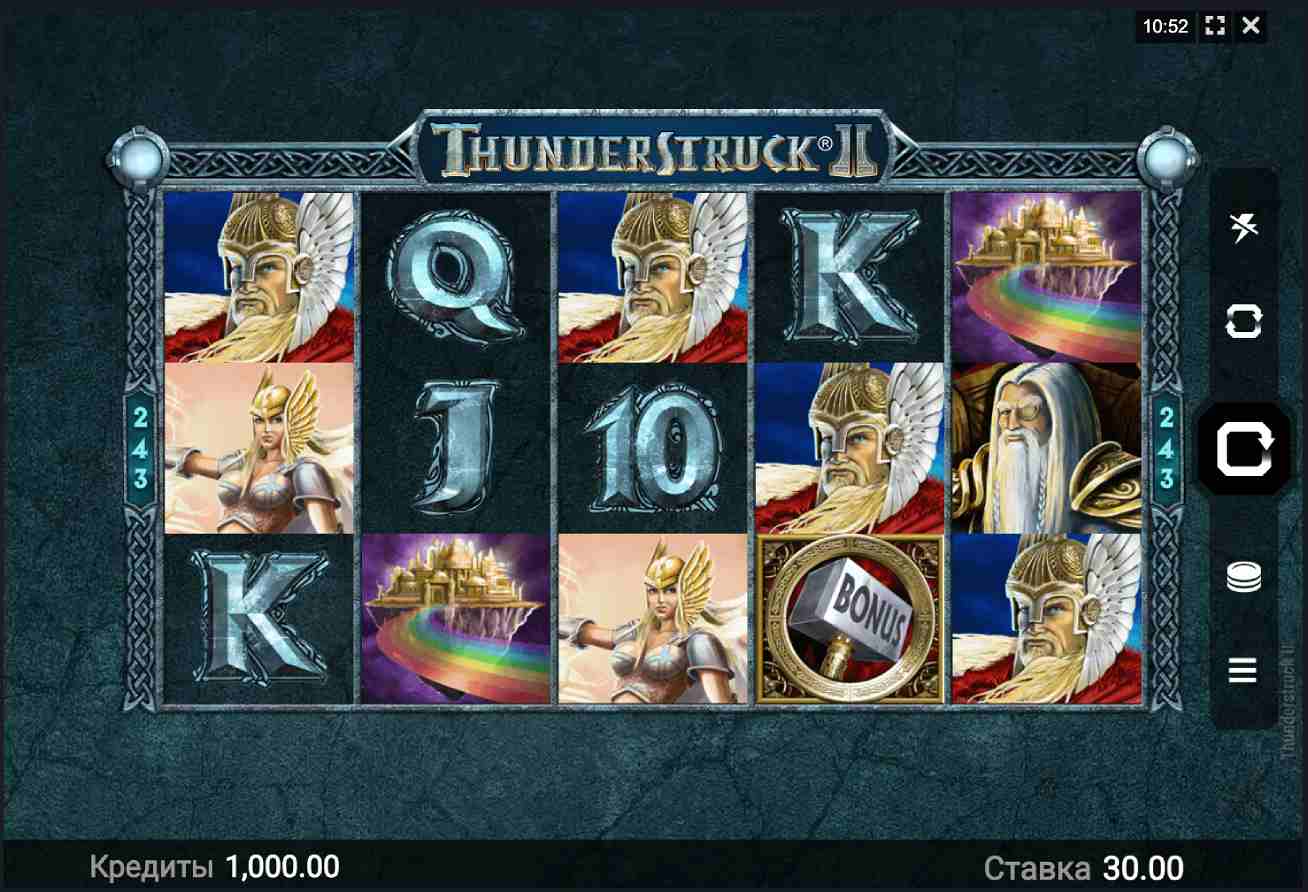 Геймплей слоту Thunderstruck 2